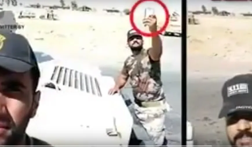 Un soldat al forţelor irakiene şi-a făcut selfie chiar atunci când în spatele său a explodat un vehicul capcană VIDEO
