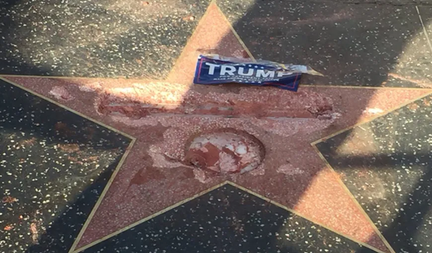 Steaua lui Donald Trump de pe Aleea Celebrităţilor a fost vandalizată