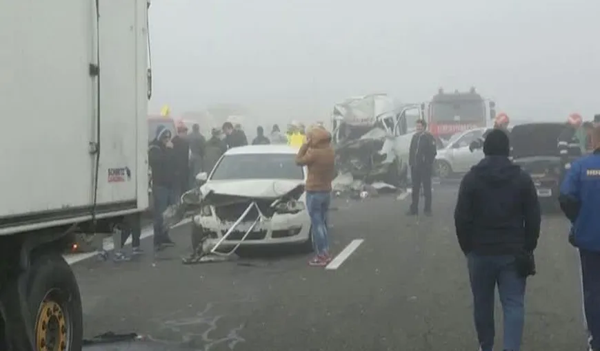 11 şoferi implicaţi în accidentul de pe A2 din 5 noiembrie, puşi sub urmărire penală