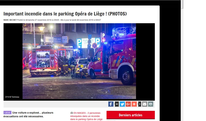 Explozie la Liege. Mai multe clădiri au fost evacuate. Persoane intoxicate cu fum