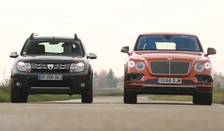 TEST EXTREM. Cine câştigă duelul dintre Dacia Duster şi Bentley Bentayga VIDEO