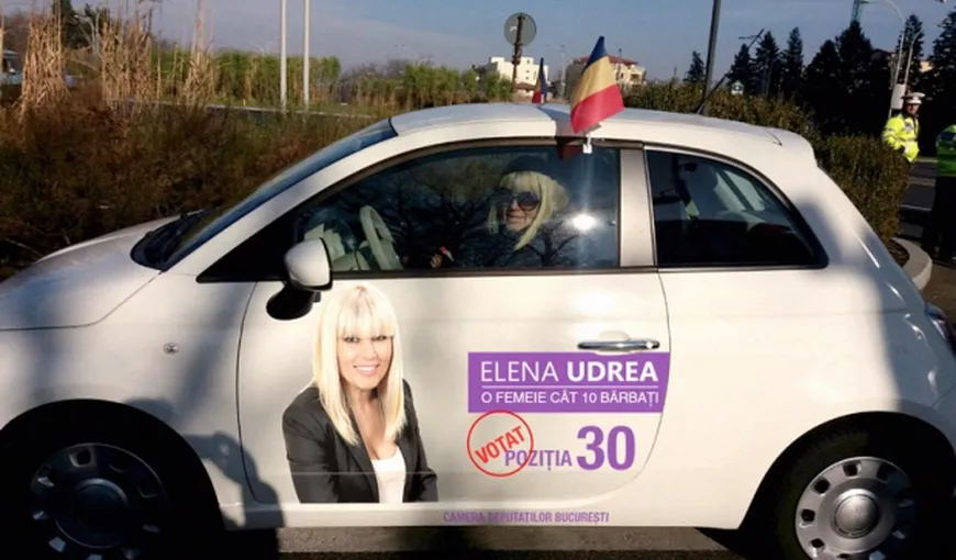 Elena Udrea a abandonat limuzina pentru o „buburuză” cu numărul 30
