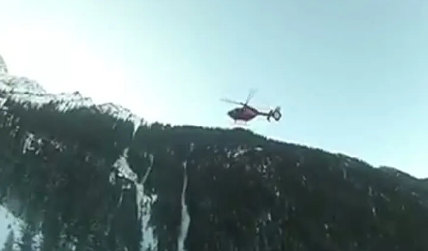 Schior rănit pe munte, salvat cu elicopterul. Imagini spectaculoase de la intervenţie VIDEO