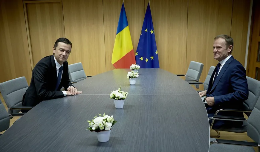 Preşedintele Consiliului European, Donald Tusk, mesaj în limba română după întâlnirea cu premierul Sorin Grindeanu
