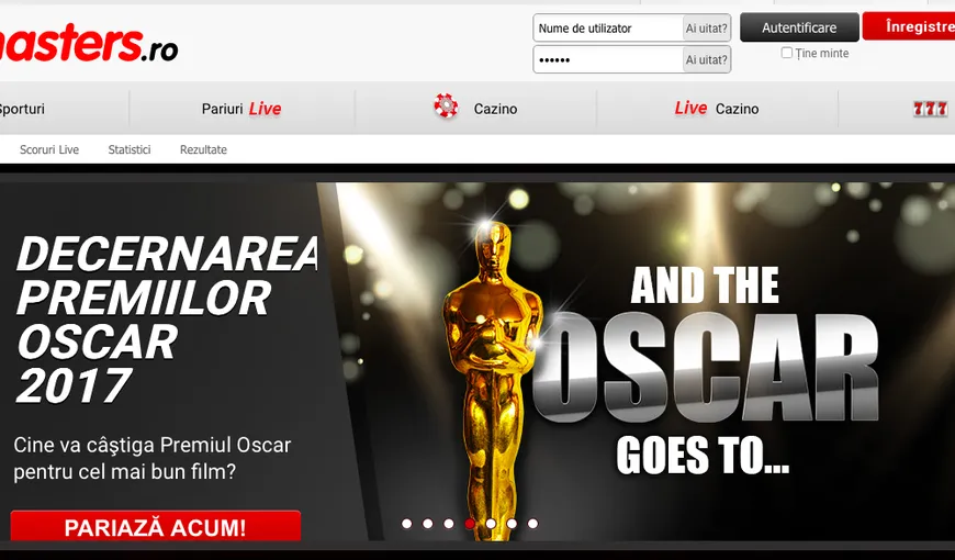 Pariurile winmasters pentru cea de-a 89-a ediţie a Oscarurilor. Ghiceşti câştigătorii OSCAR 2017?