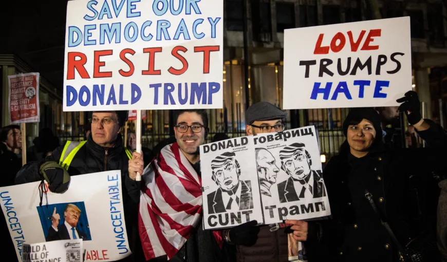 SUA: Manifestaţii împotriva lui Donald Trump, la Londra şi New York pe tema viitoarei vizite a preşedintelui american în regat