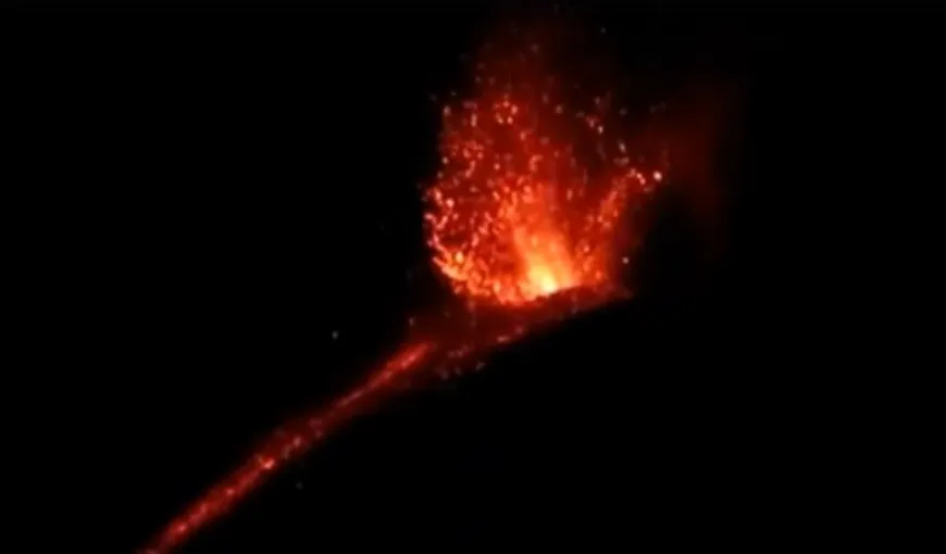 Imagini spectaculoase cu erupţia vulcanului Etna din Italia VIDEO