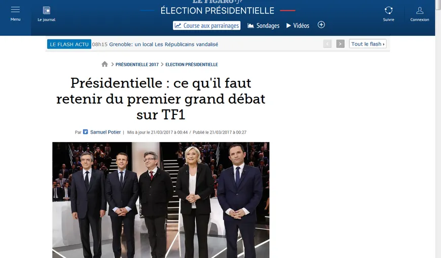 Franţa: Prima dezbatere televizată privind alegerile prezidenţiale