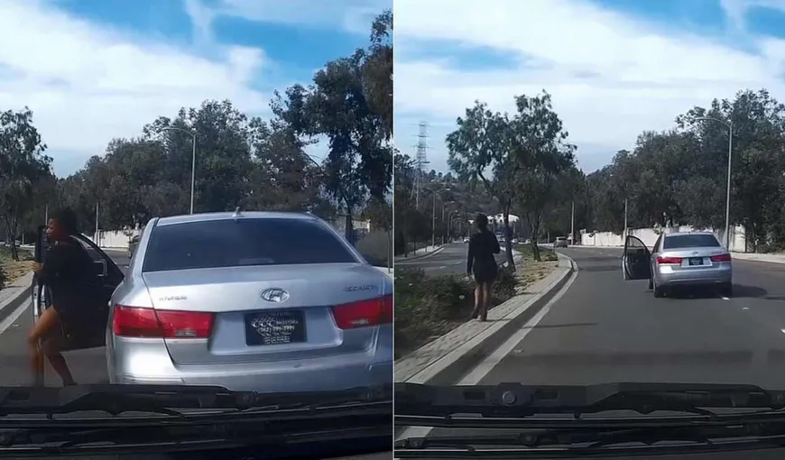 SCENE BIZARE în TRAFIC. O femeie a coborât din maşină şi a declanşat haosul VIDEO