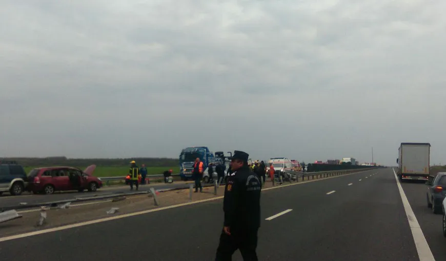 Carambol pe autostrada Arad-Nădlac: o persoană a murit, alte trei au fost rănite UPDATE