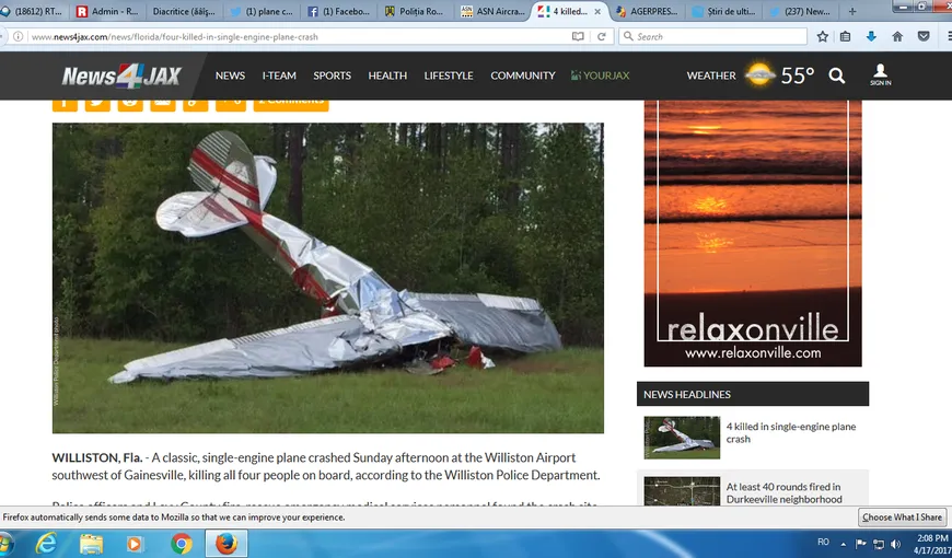 Tragedie aviatică în Florida. Un avion s-a prăbuşit pe aeroport VIDEO