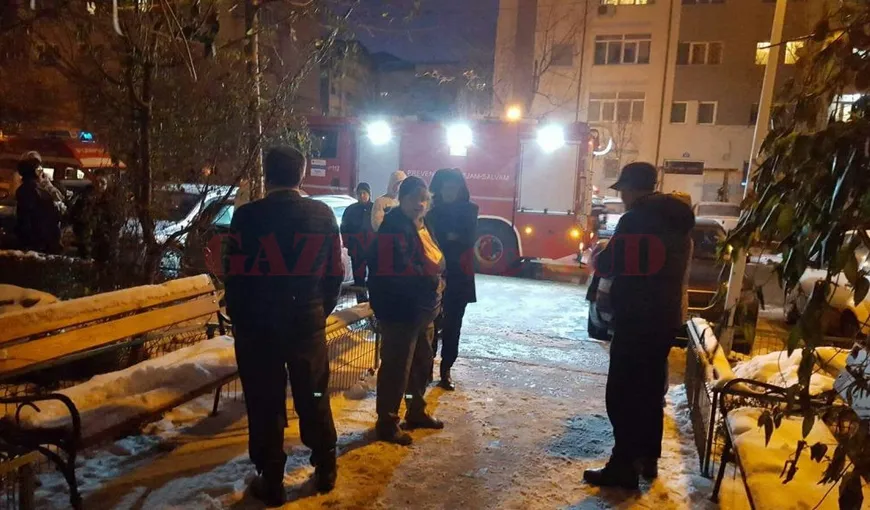 Incendiu într-un apartament de bloc din Slatina: 30 de persoane au fost evacuate