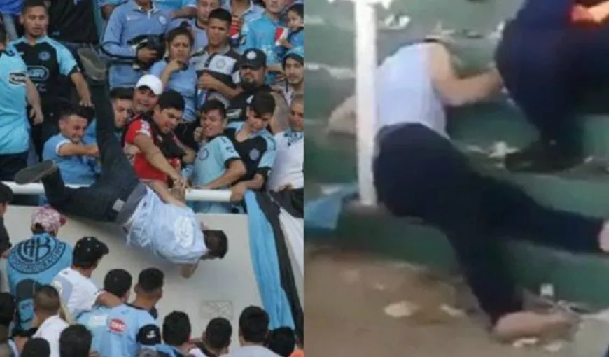 Incident şocant în Argentina: Un fan agresat a căzut din înaltul tribunei şi a murit la spital VIDEO