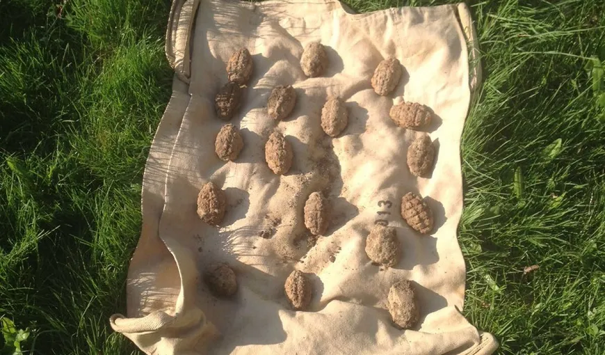 Peste o mie de grenade din Primul Război Mondial, recuperate din depozitul subteran de muniţie descoperit la Topliţa