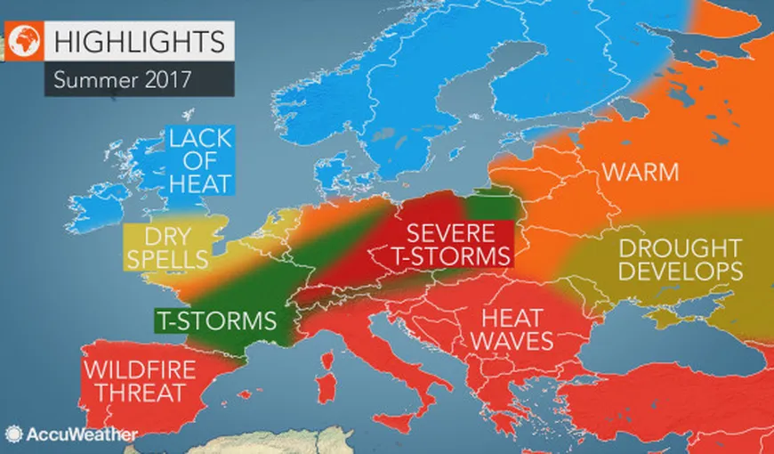 PROGNOZA VERII pentru Europa. România va fi lovită de valuri de caniculă şi de secetă excesivă