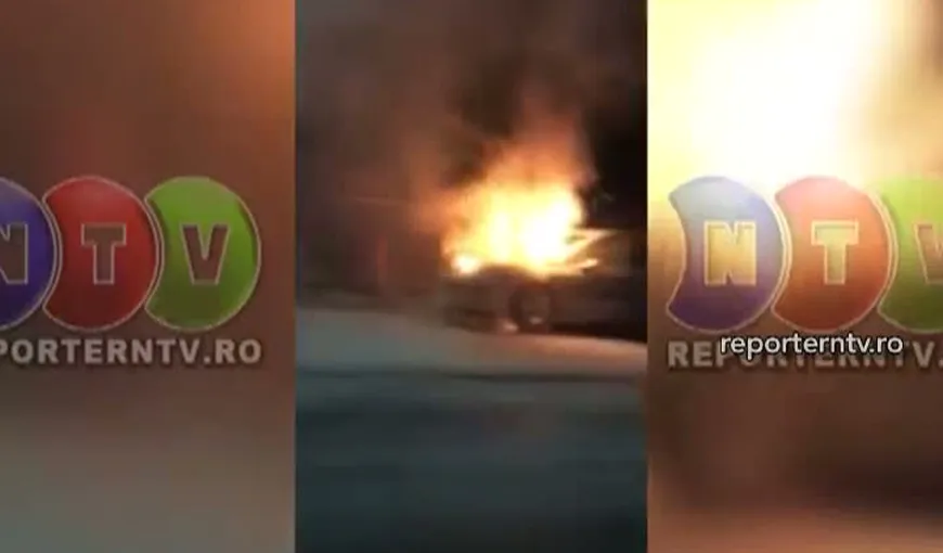 Maşină în flăcări în Constanţa. Pompierii au intervenit de urgenţă VIDEO