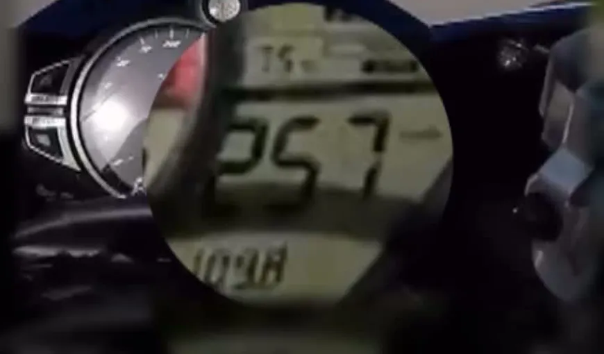 Imagini incredibile surprinse în Gorj. Un motociclist s-a filmat în timp ce mergea cu 257 de kilometri la oră