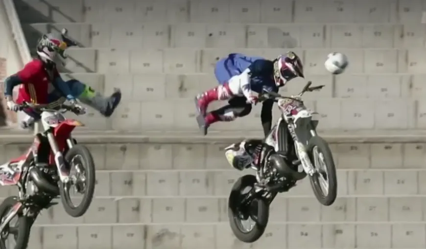 Fotbal pe motociclete, imagini spectaculoase VIDEO