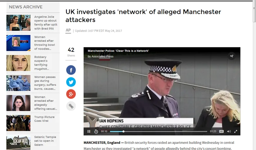 Atentat la Manchester: O mare parte a reţelei teroriste a fost dezmembrată