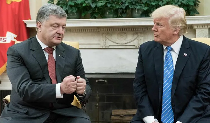 Petro Poroşenko s-a întâlnit cu Donald Trump, la Casa Albă. SUA au promis că menţin sancţiunile împotriva Rusiei