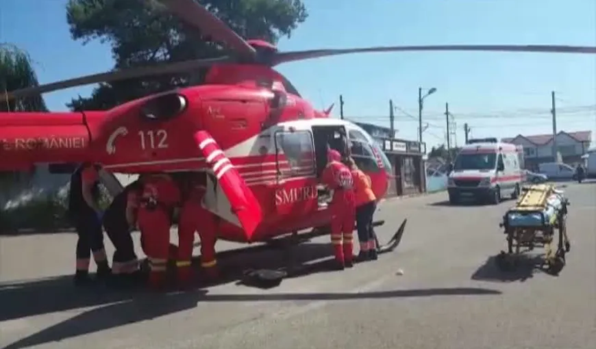 Accident grav în Prahova, o maşină s-a ciocnit cu un TIR. Un tânăr de 35 de ani a fost preluat de un elicopter SMURD