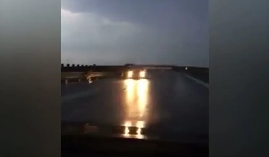 Un şofer, filmat când gonea pe contrasens pe autostrada Arad-Timişoara VIDEO