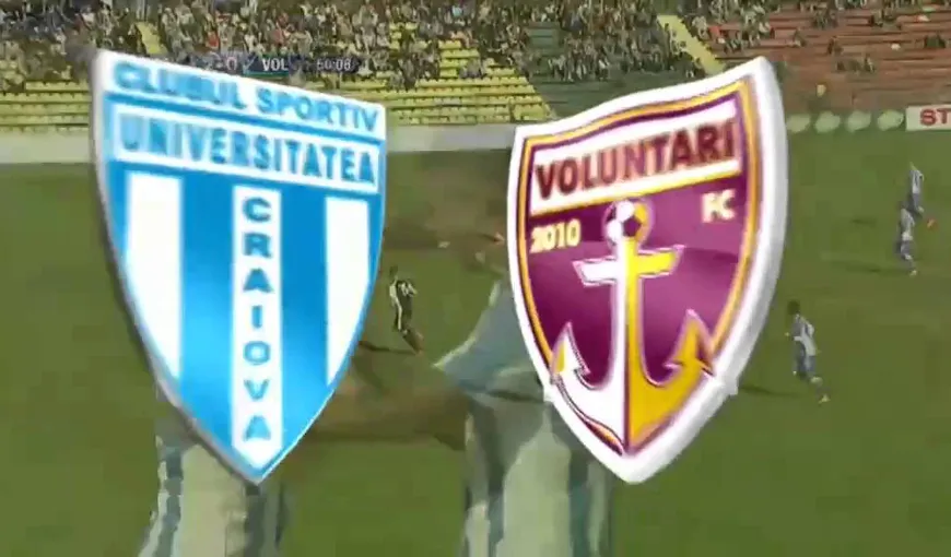 CSU CRAIOVA – FC VOLUNTARI 1-1: Surpriză în Liga 1. CLASAMENT şi PROGRAM LIGA 1
