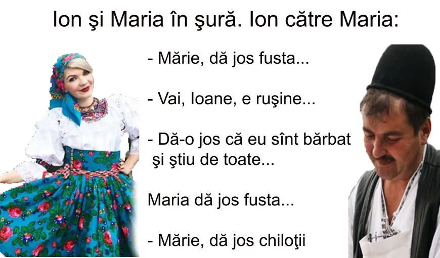 BANCUL ZILEI. Ion şi Maria în şură