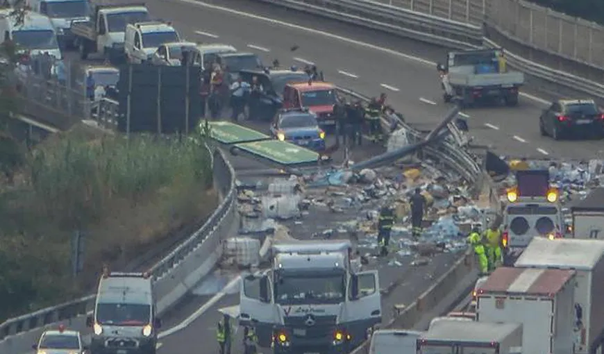 Un român a provocat haos pe o autostradă din Italia. Circulaţia a fost blocată timp de 12 ore