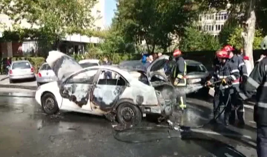 O maşină a explodat în centrul Braşovului. Şoferul a fost rănit