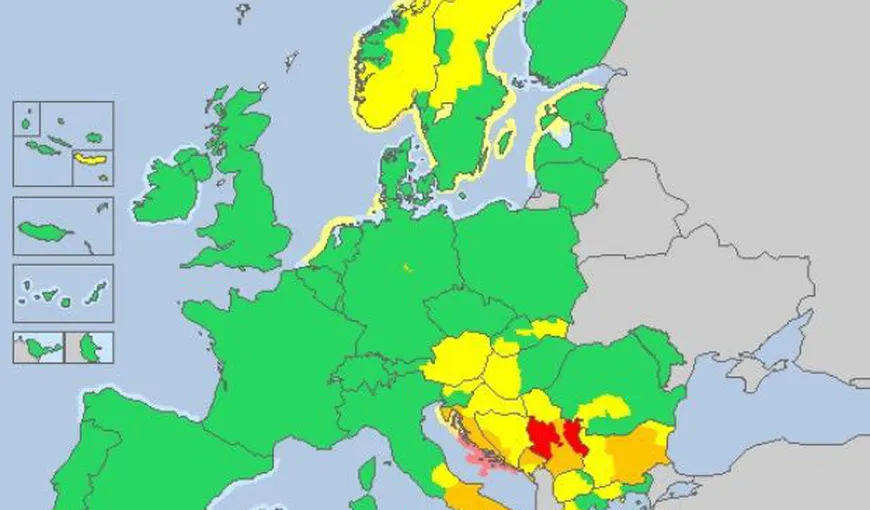 PROGNOZA. Vremea face ravagii în tot sud-estul Europei. Este cod roşu de precipitaţii în Serbia şi portocaliu în Bulgaria