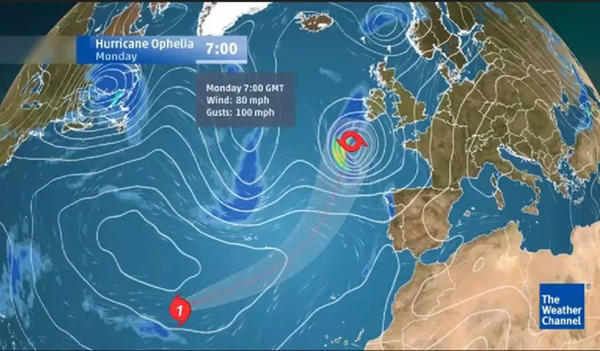 Uraganul Ophelia ajunge în Irlanda: şcolile au fost închise, mai multe zboruri şi curse de feribot, anulate