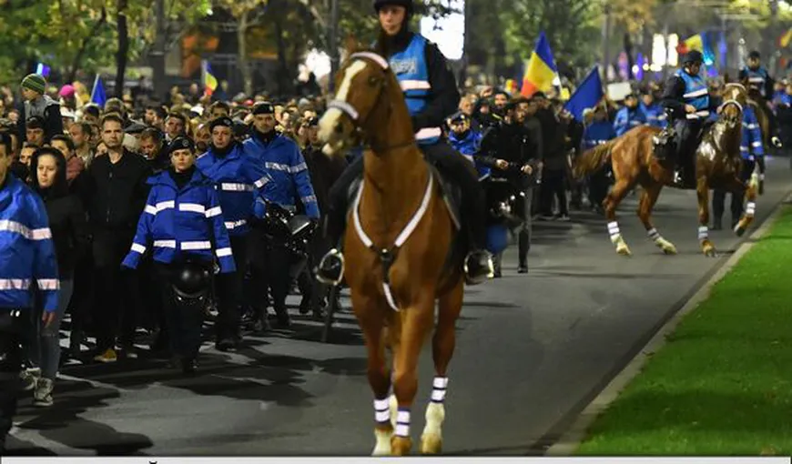 Explicaţiile Jandarmeriei privind prezenţa detaşamentului de cavalerie la protestele din Capitală