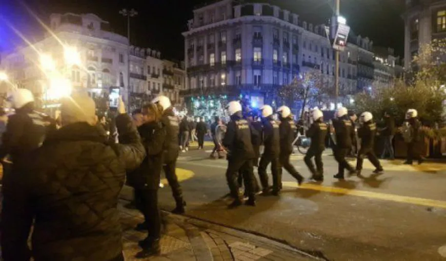 Incidente Bruxelles. Patru persoane aduse în faţa justiţiei, un poliţist rănit
