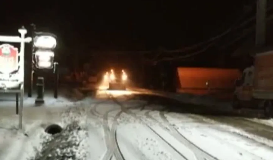 Ninsoare abundentă în Gorj, iarna s-a instalat deja la Rânca VIDEO