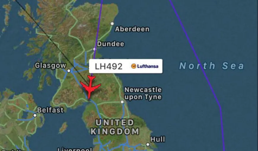 STARE de URGENŢĂ la bordul unui avion Lufthansa. Aeronava a fost dirijată spre aeroportul din Manchester