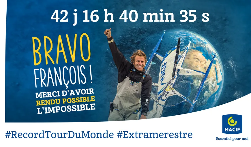 Un francez a doborât recordul pentru cea mai rapidă călătorie pe mare în jurul lumii