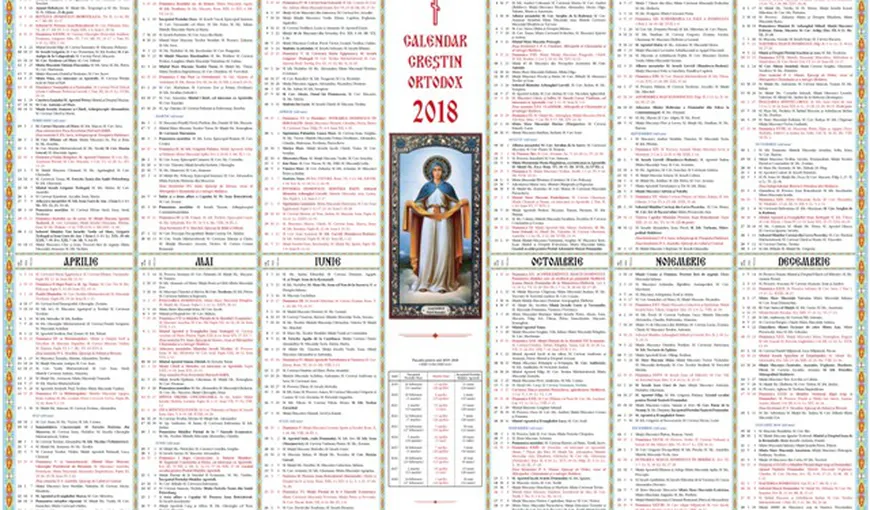 Calendar ortodox 2018. În ce dată vom sărbatori Pastele, Rusaliile, Adormirea Maicii Domnului. Când nu se fac nunţi