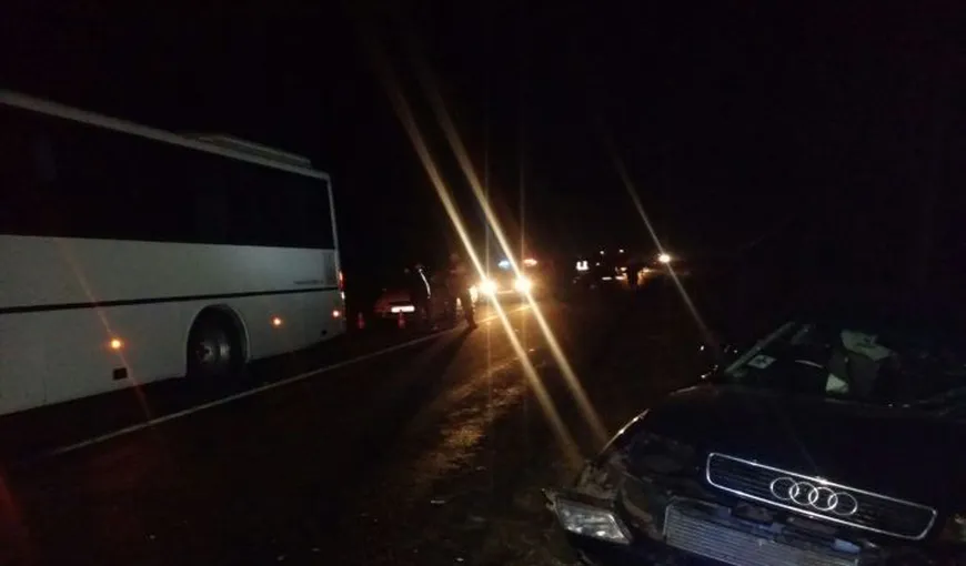 Accident grav în Timiş. Un autocar cu 40 de pasageri s-a răsturnat
