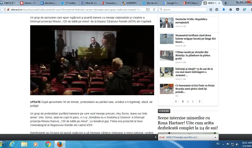 Filmul 120BPM întrerupt în Bucureşti, de fundamentaliştii ortodocşi. Aceştia au scandat „România nu e Sodoma şi Gomora” VIDEO
