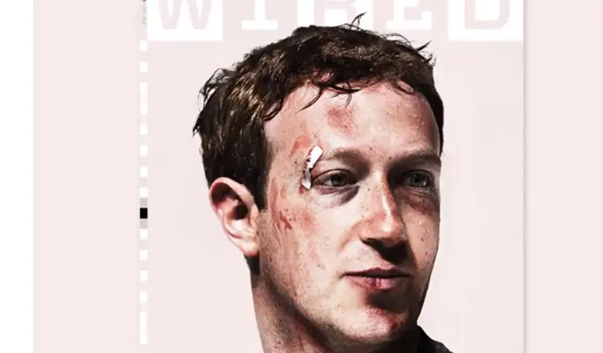 Mark Zuckerberg, apariţie şocantă pe coperta revistei Wired. Patronul Facebook este bătut măr FOTO