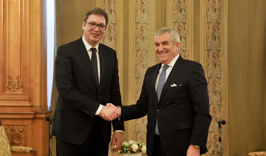 Călin Popescu Tăriceanu şi Liviu Dragnea s-au întâlnit cu preşedintele Serbiei, Aleksandar Vucic