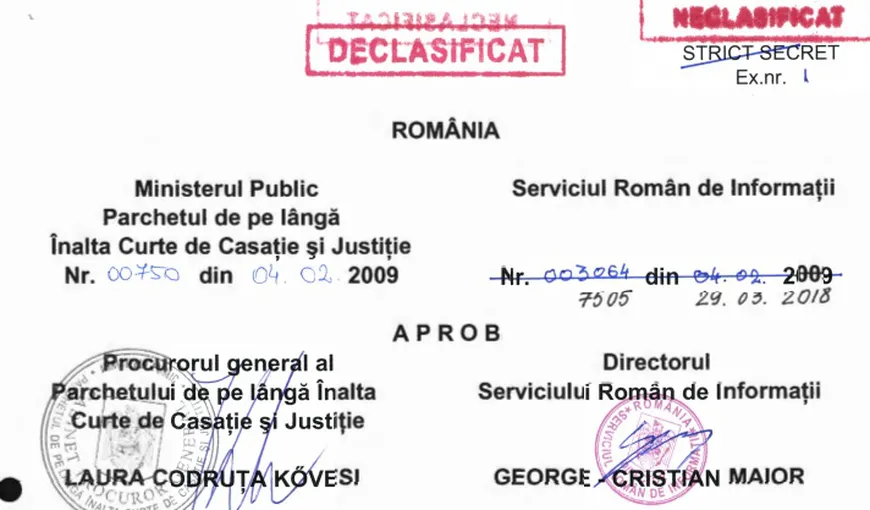 UNJR şi Asociaţia Magistraţilor din România solicită Ministerului Public şi SRI să facă publice toate protocoalele încheiate din 1990 p