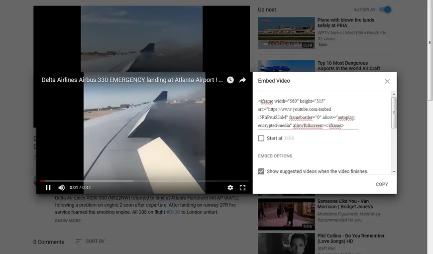 Imagini cu aterizarea de urgenţă în Atlanta a unui avion al companiei Delta Airlines VIDEO
