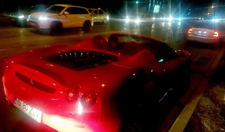 Un şmecher cu Ferrari s-a alergat cu poliţiştii o noapte întreagă pe străzile din Iaşi VIDEO
