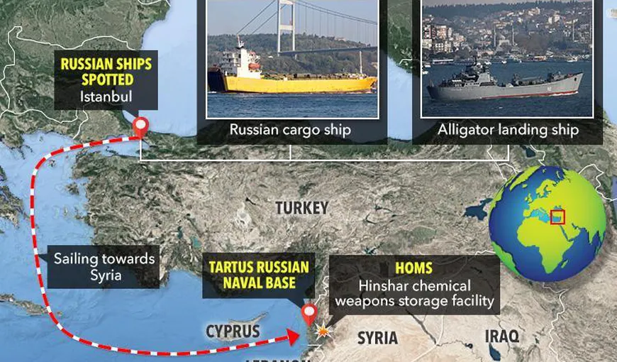 Navele de război ale Rusiei se îndreaptă spre Siria. Situaţia în zonă redevine explozivă