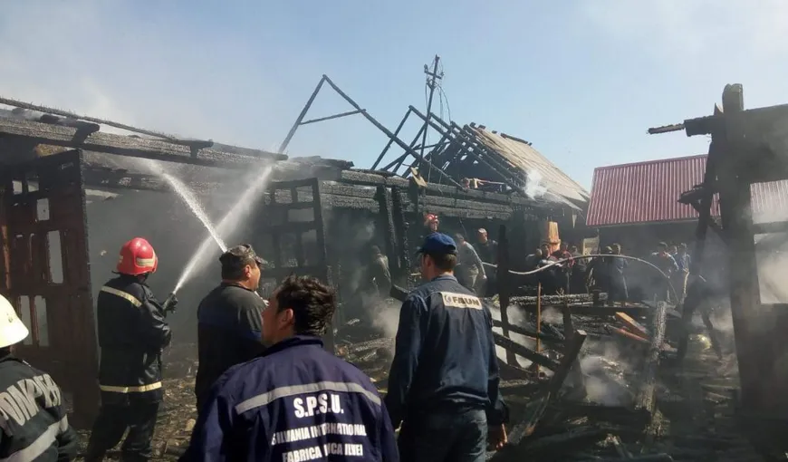 Incendiu devastator în Bistriţa. Aproape 80 de animale au murit arse de vii VIDEO