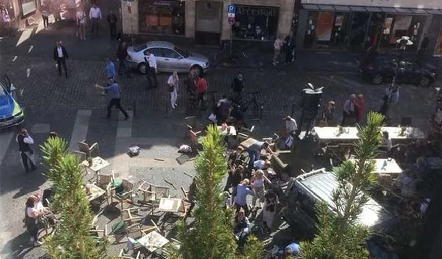 ATAC TERORIST. O maşină a intrat în mulţime în oraşul german Munster. Atacatorul s-a sinucis după ce a omorât două persoane