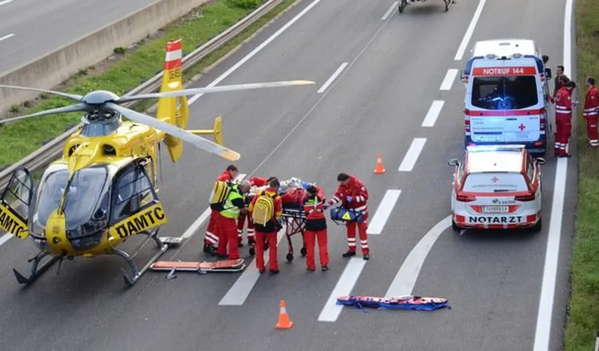 Microbuz cu români, răsturnat în Austria. Două persoane sunt rănite grav