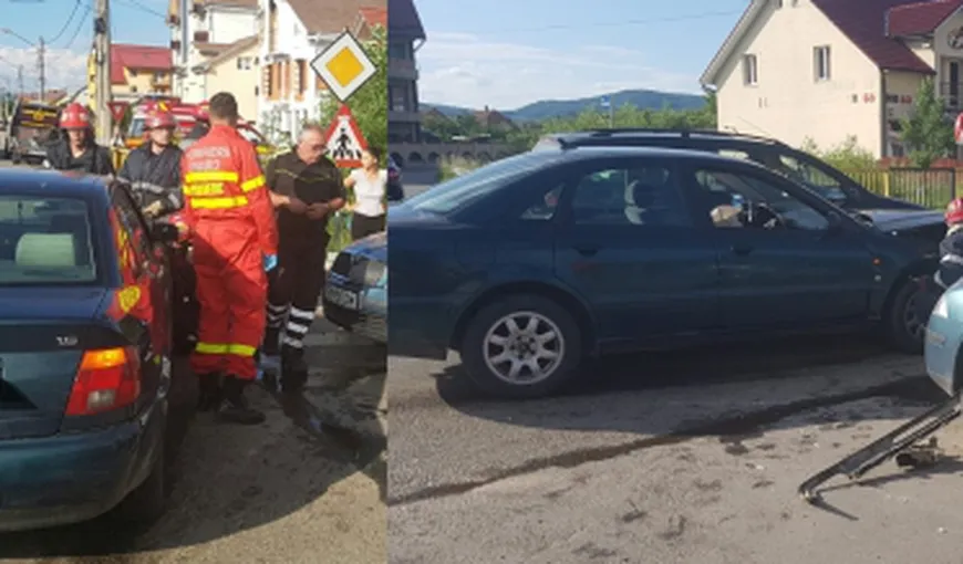 Două accidente în Bistriţa, cu trei copii printre cei cinci răniţi. Pe drum, ambulanţa a avut şi ea un accident
